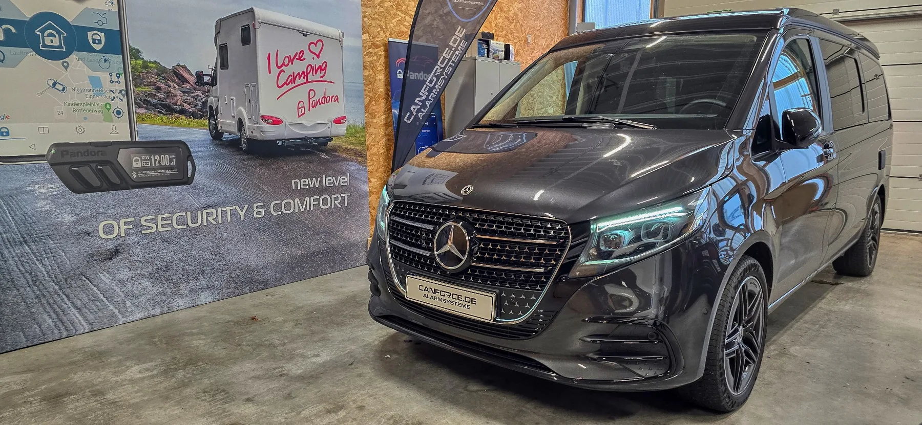 Mercedes V-Klasse Marco Polo mit Mercedes V-Klasse · Pandora Camper Pro V2 Alarmanlage von CANFORCE