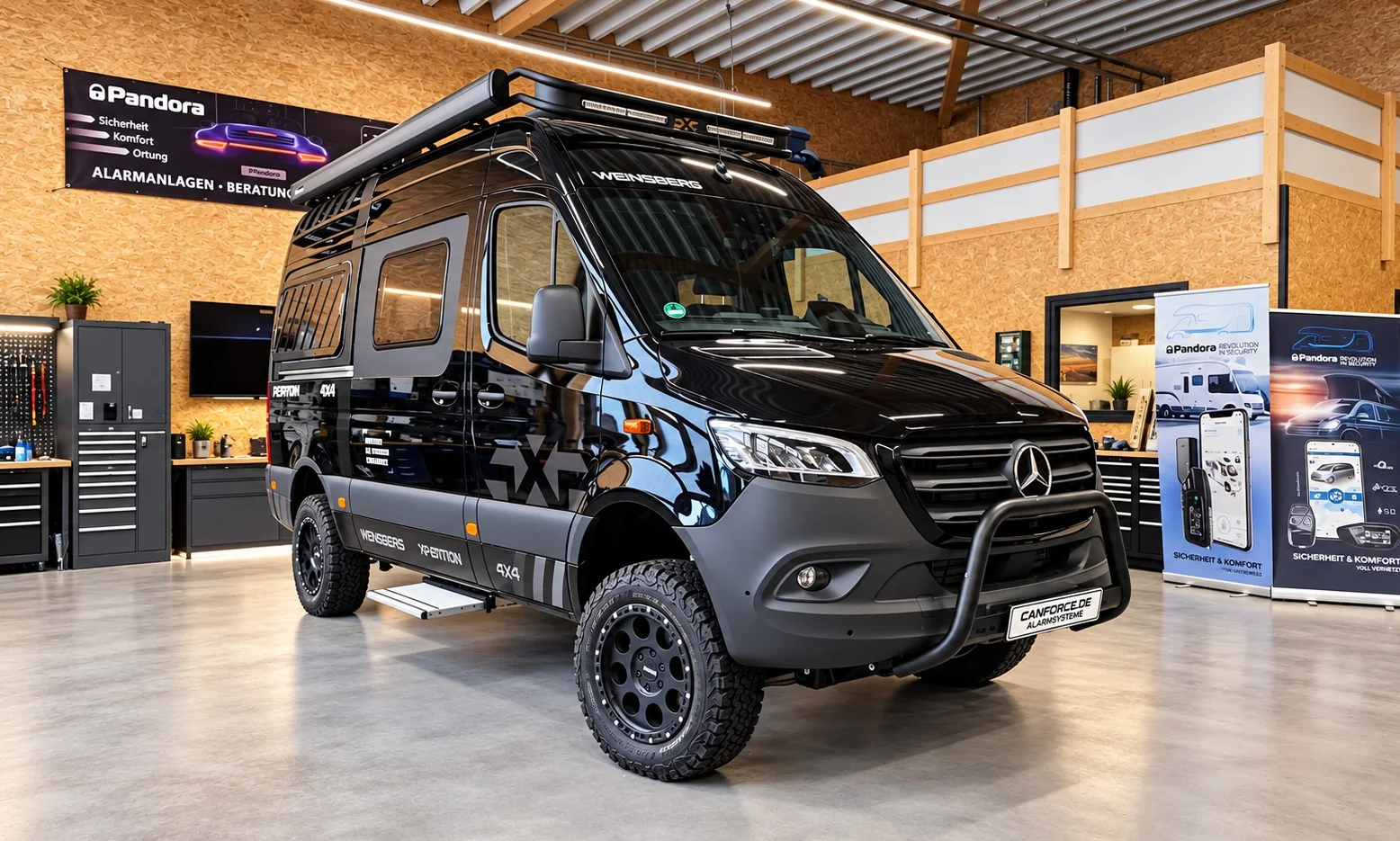 Weinsberg X-Pedition 4x4 2027 mit Mercedes Sprinter 4x4 · Pandora Camper Pro V2 Alarmanlage von CANFORCE