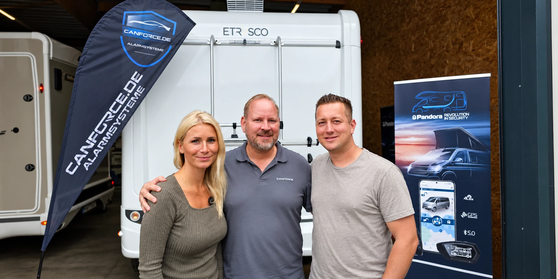 Wohnmobil Kunden bei CANFORCE mit Pandora Camper Pro Alarmanlage